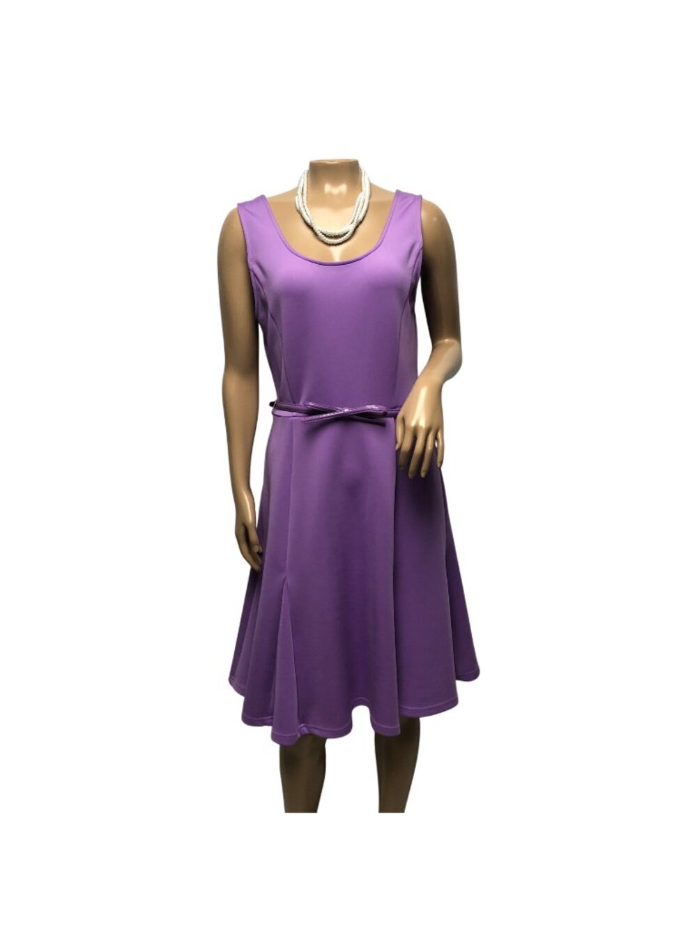 Spense Dress Womens Size 10 Lavender Stretchy Sleeveless Belted Knee Length NEW